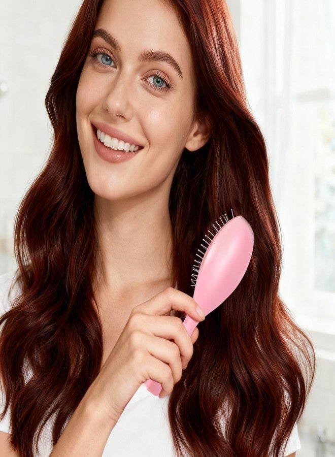 Exircy 3 Pcs Wig Brush Set Bristle Wig Brushes Stainless Steel Wire Detangling Brush Pointed Tail Comb for Synthetic Portable Hair Wigs for 18 Inch Dolls and Care Accessories Extensions (Pink, Black) - Image 5